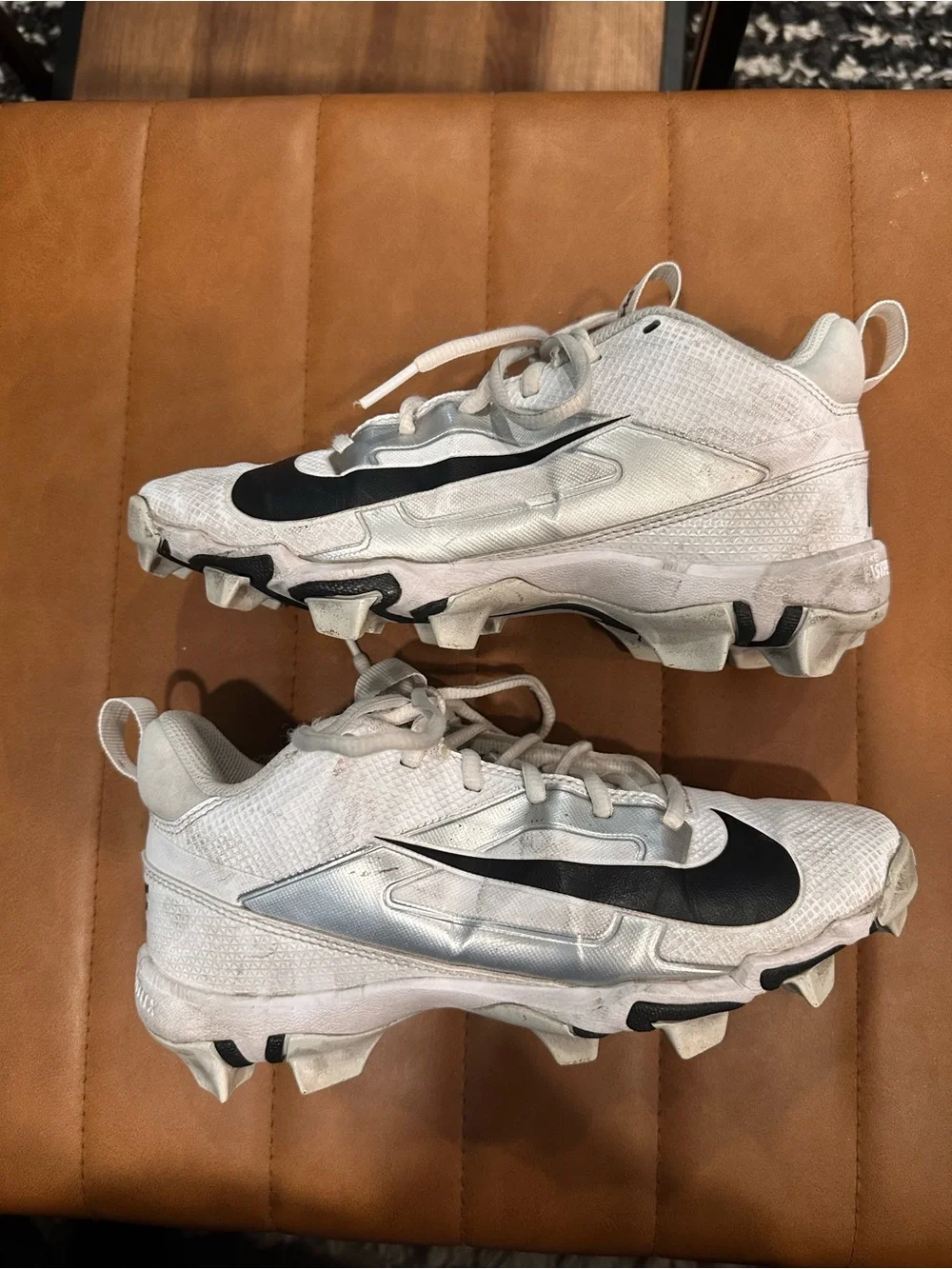Nike Black and White Alpha Football Cleats